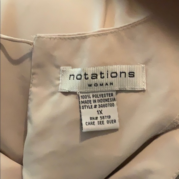 Notations Woman 1X Tan Polyester Blouse - Picture 2 of 2